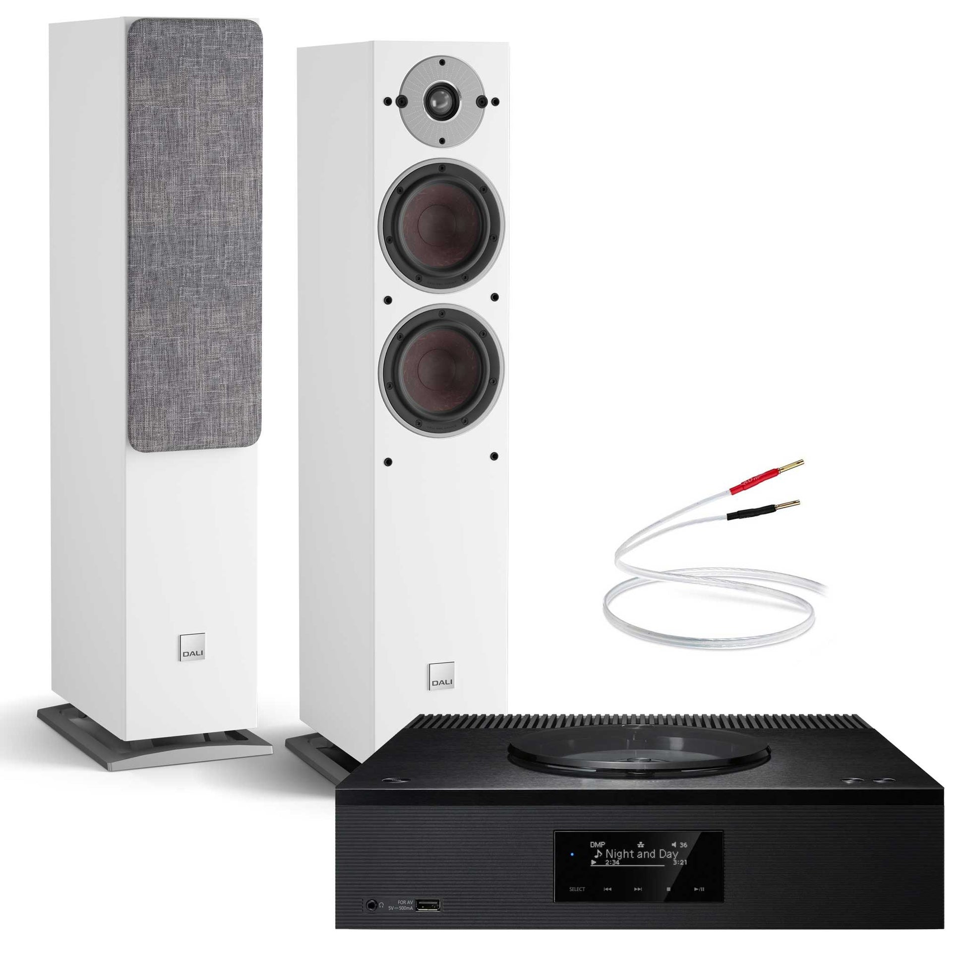 Technics SA-C600 Black with Dali Oberon 5 Dark White