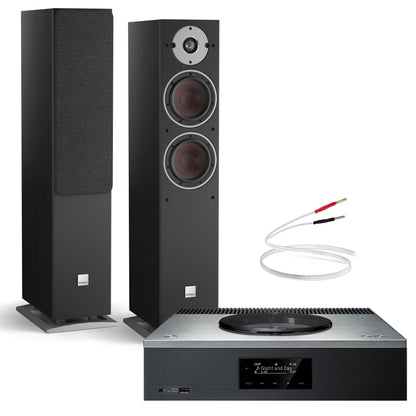 Technics SA-C600 Silver with Dali Oberon 5 Black Ash