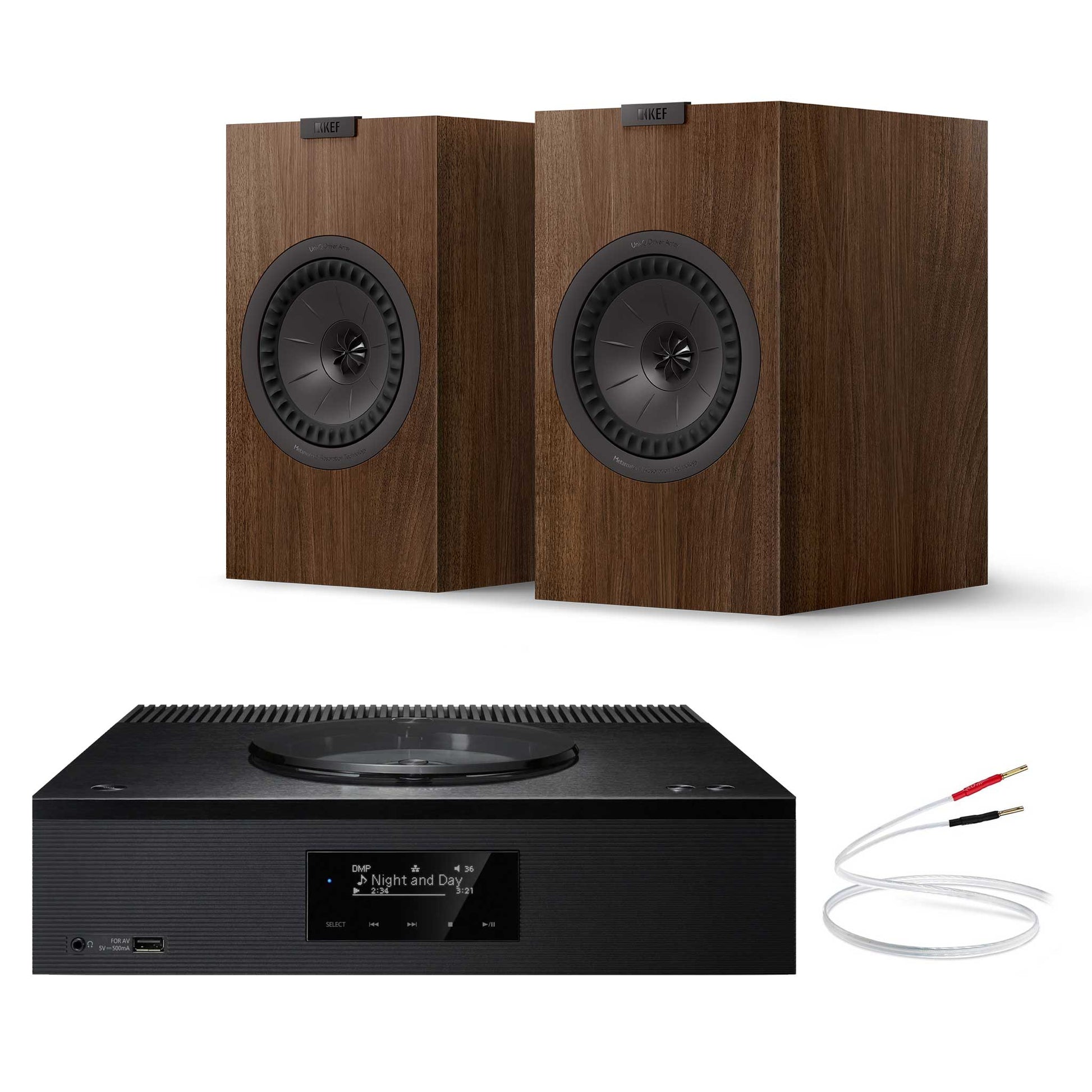 Technics SA-C600 Black with KEF Q3 Meta Walnut