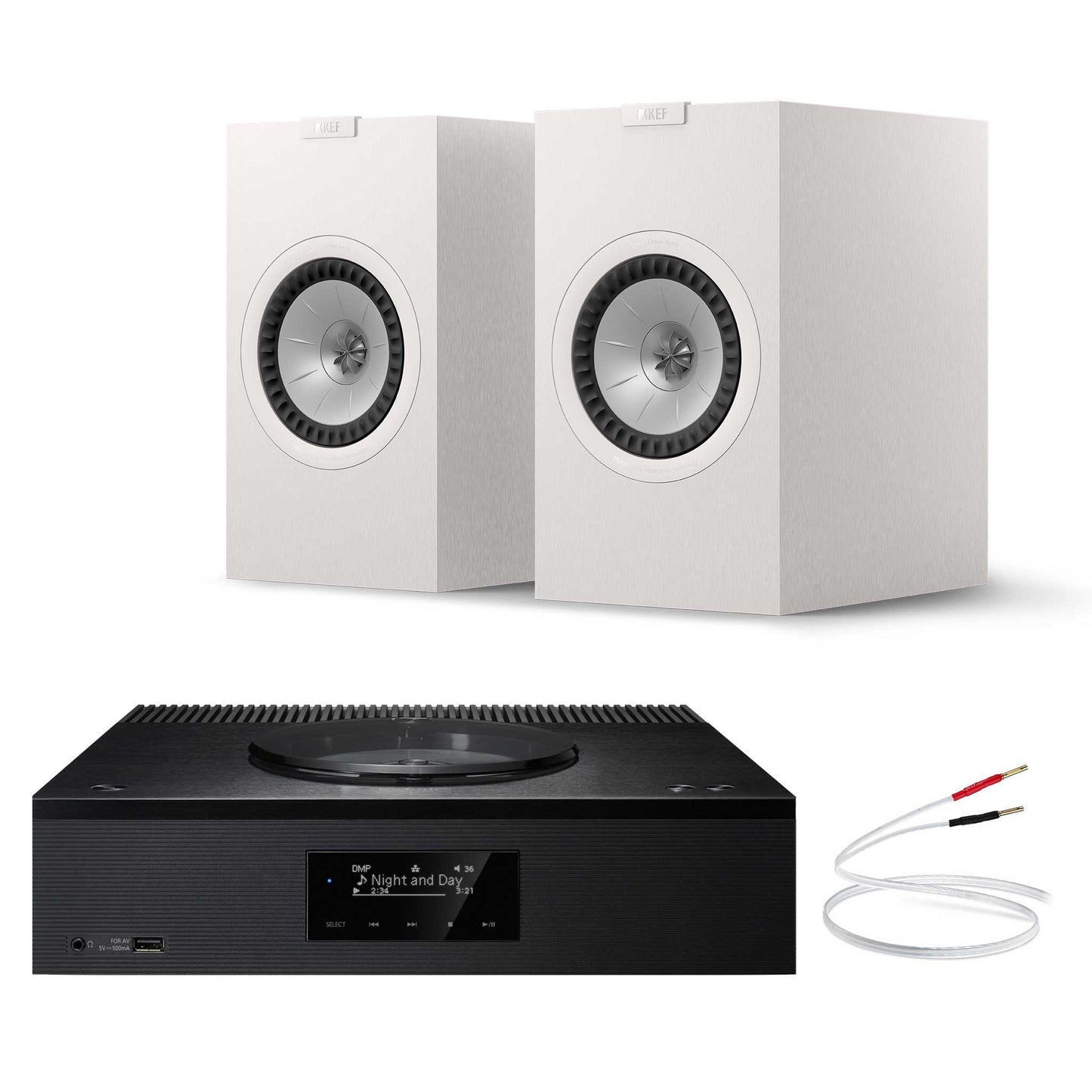 Technics SA-C600 Black with KEF Q3 Meta White