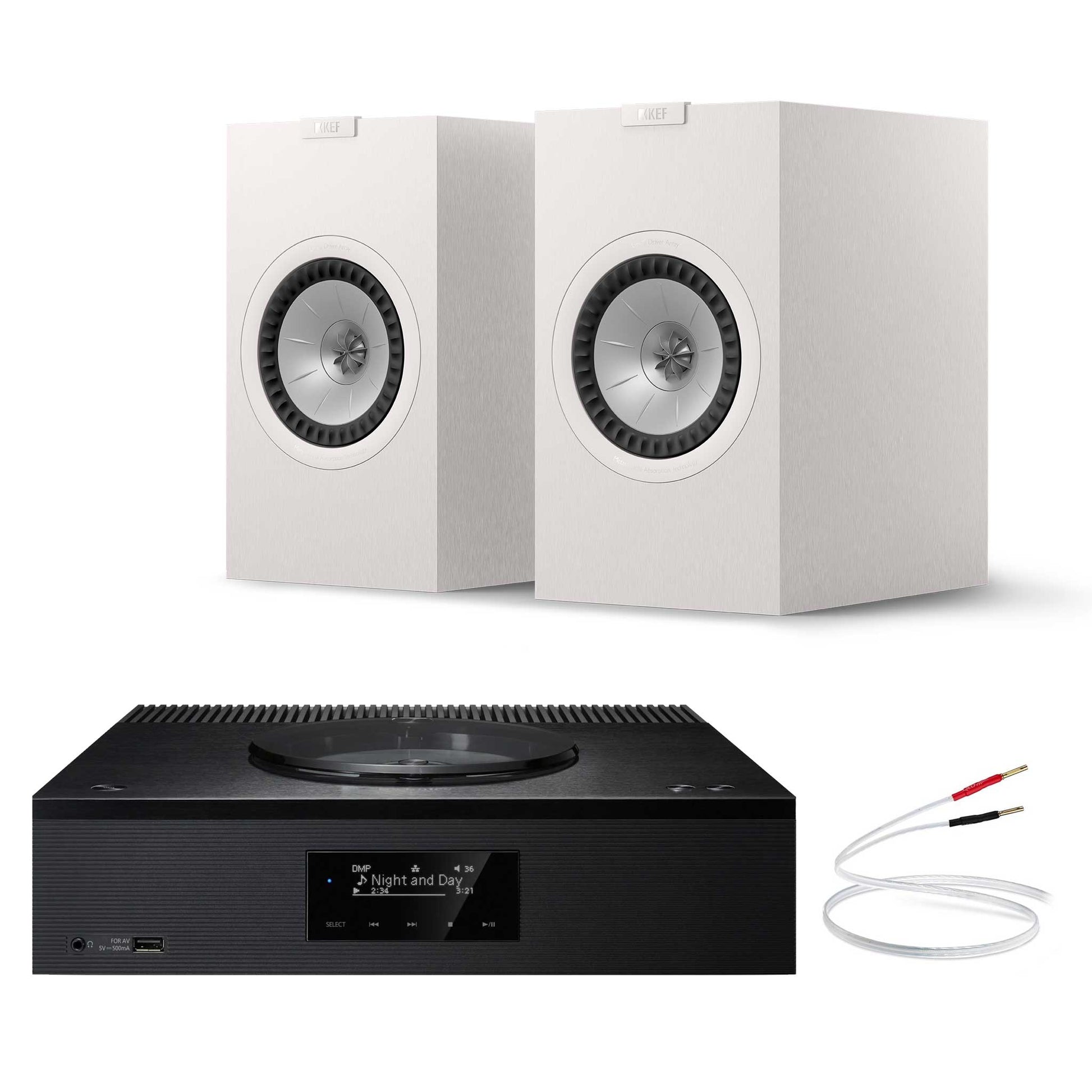 Technics SA-C600 Black with KEF Q3 Meta White