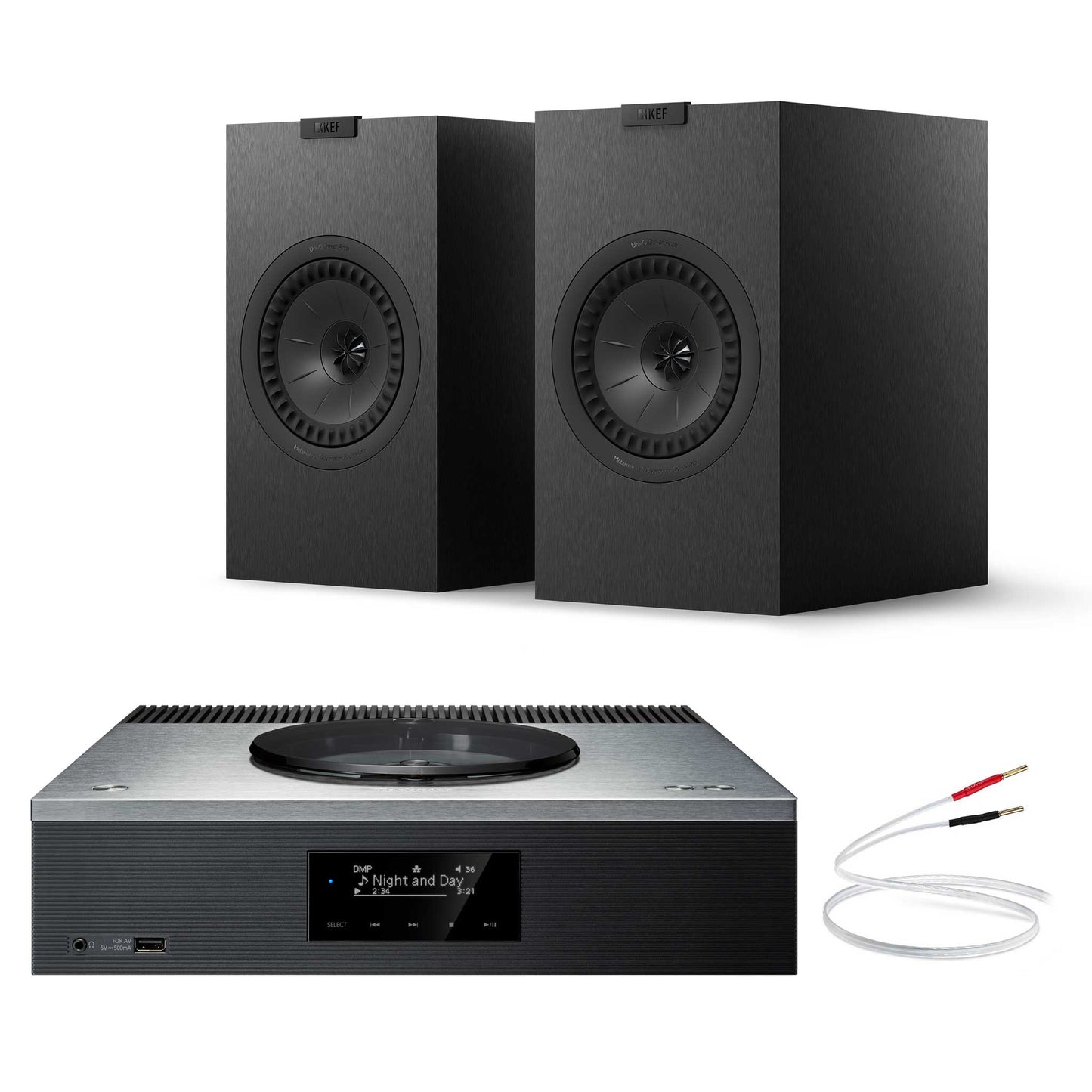 Technics SA-C600 Silver with KEF Q3 Meta Black