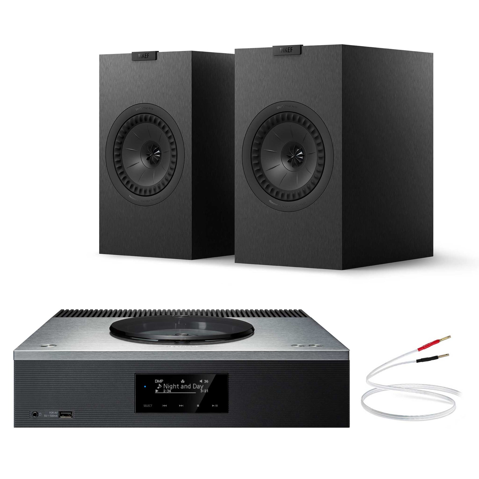 Technics SA-C600 Silver with KEF Q3 Meta Black