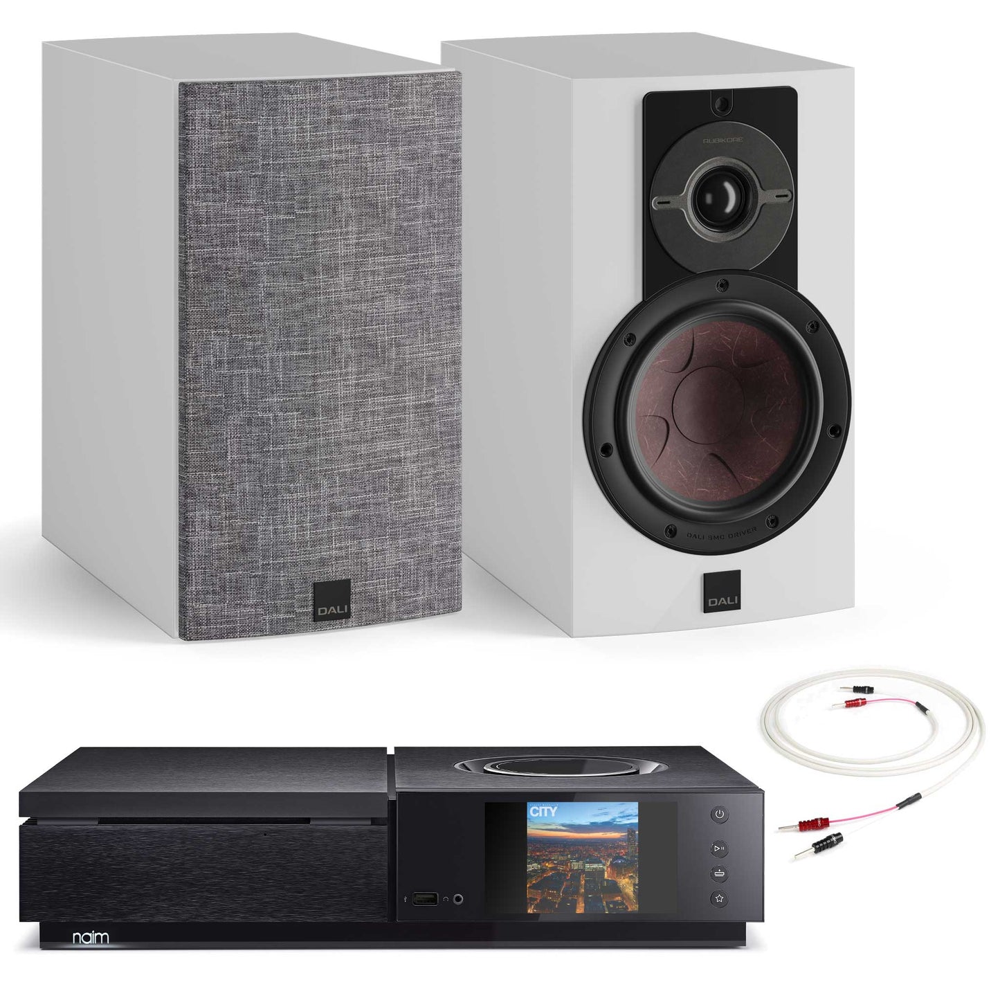 Naim Uniti Star with DALI Rubikore 2 White Gloss