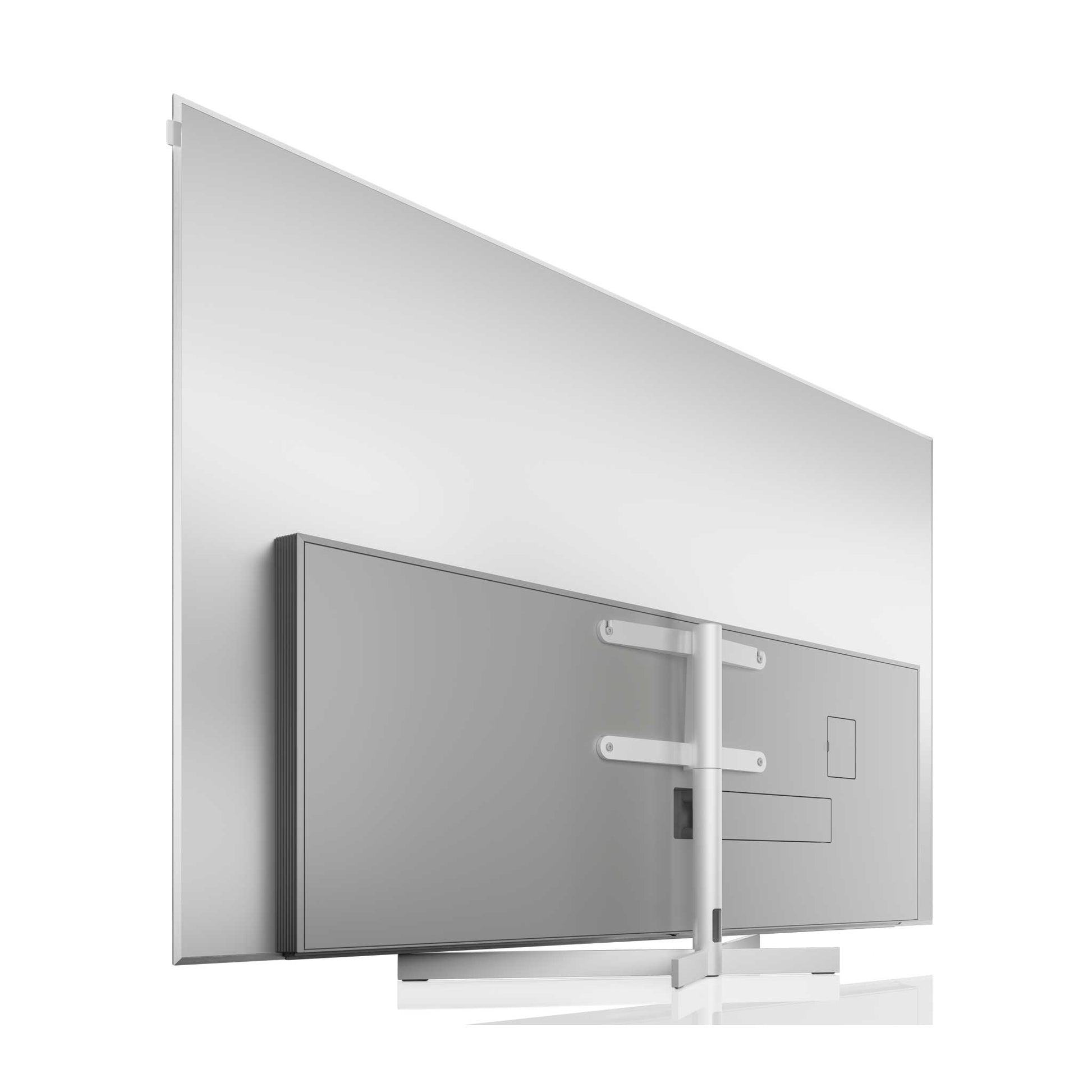 Loewe Stellar 83 DR+ Aluminium Rear Angled View On Table Stand