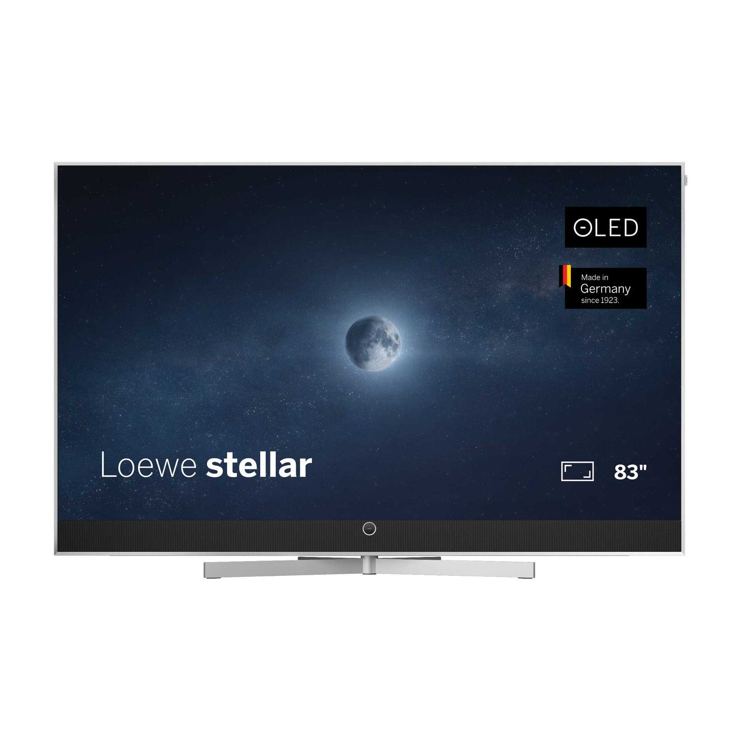 Loewe Stellar 83 DR+ Aluminium Silver On Table Stand
