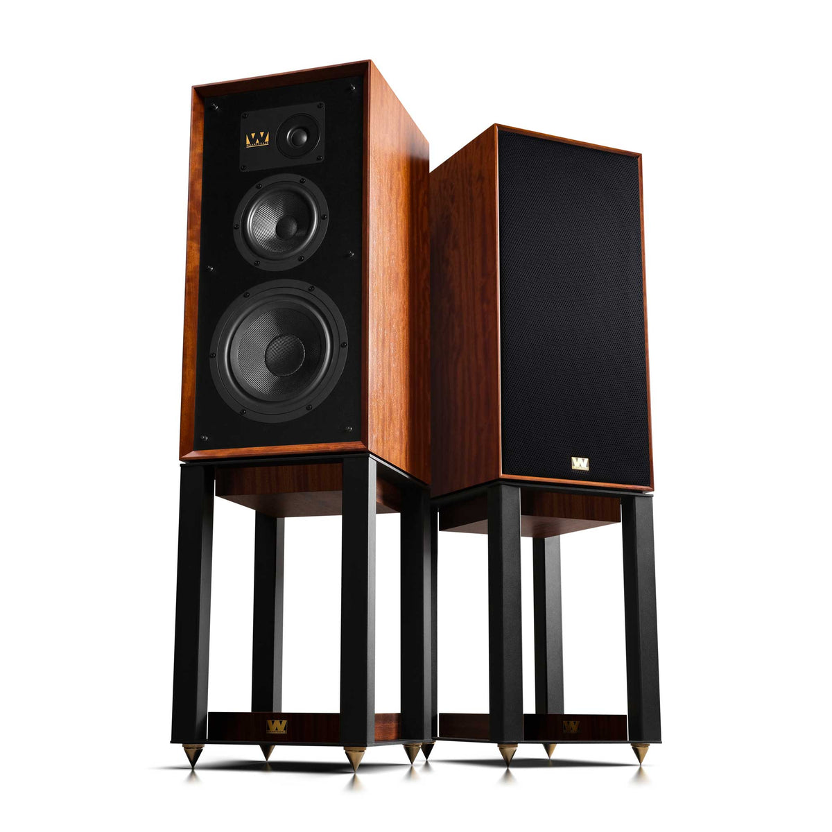 Wharfedale Super Linton Mahogany on stands