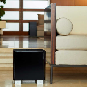 REL T5x 8" Active Subwoofer Black Room Setting