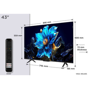 TCL 43P7K-UK Dimensions