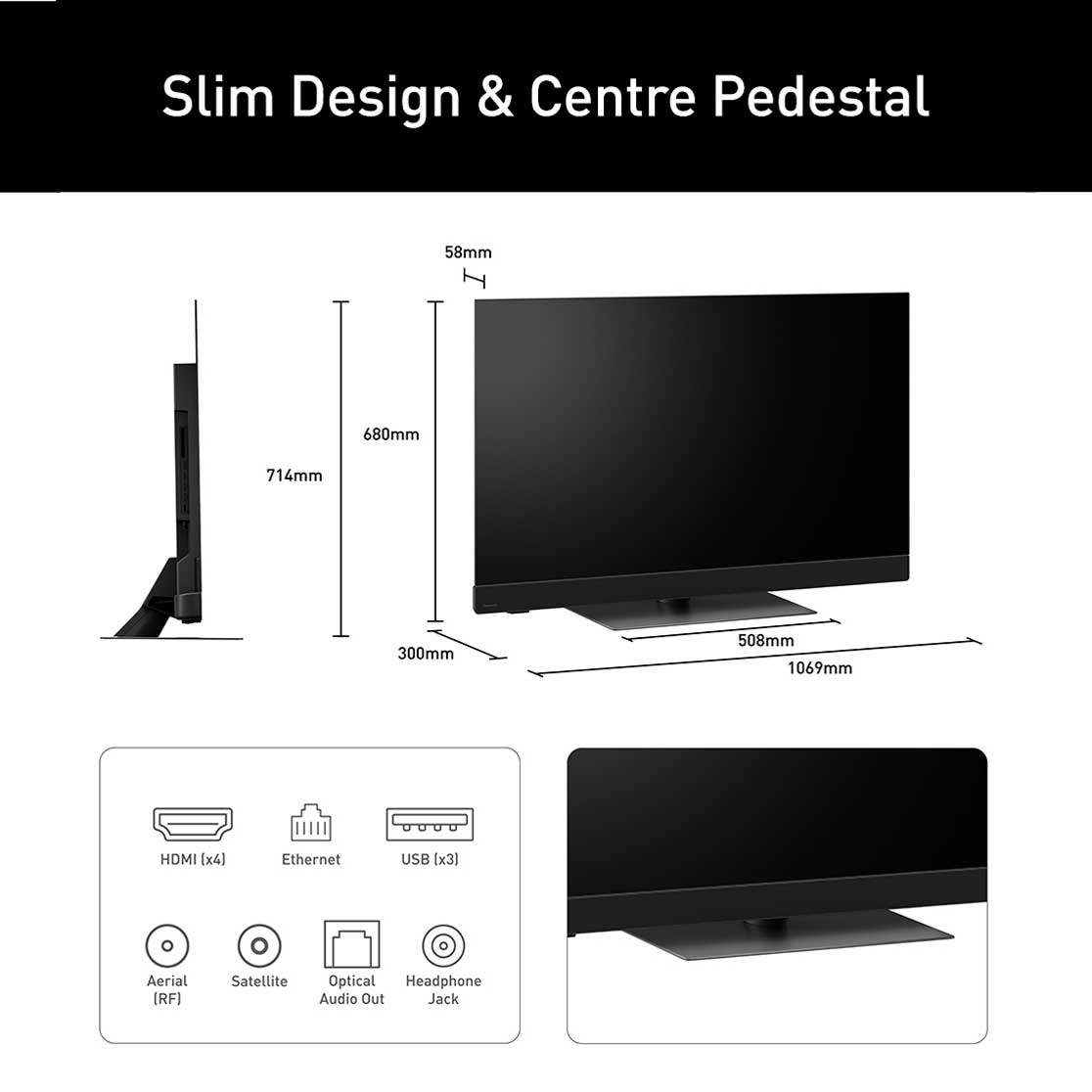Panasonic TV-48Z90B Dimensions