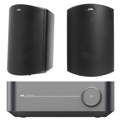 Wiim Amp with Polk Atrium 4 Outdoor Speakers Black