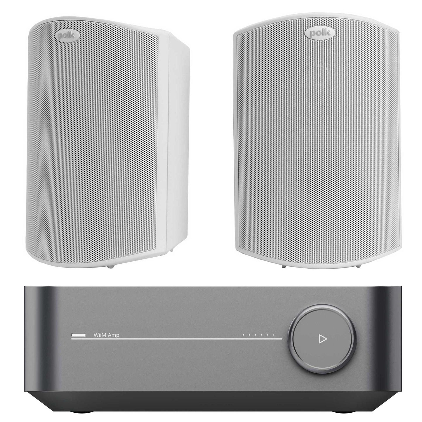 Wiim Amp with Polk Atrium 4 Outdoor Speakers White