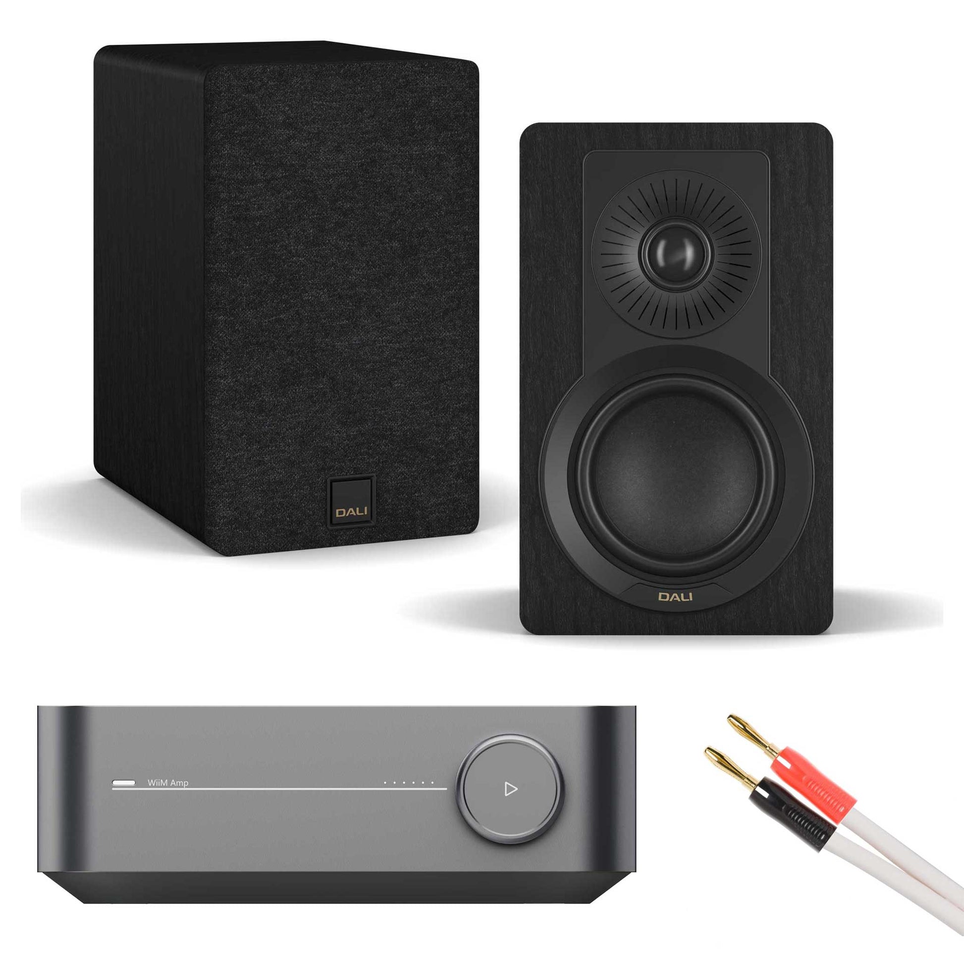 WiiM Amp Grey with Dali Kupid Black Ash