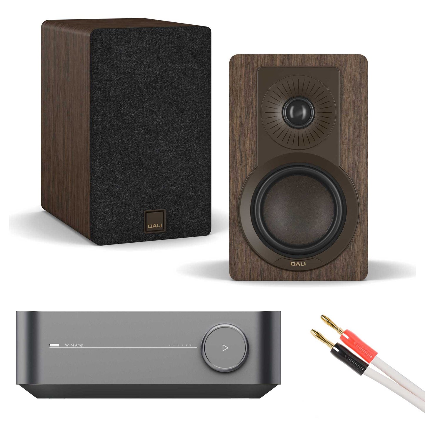 WiiM Amp Grey with Dali Kupid Dark Walnut