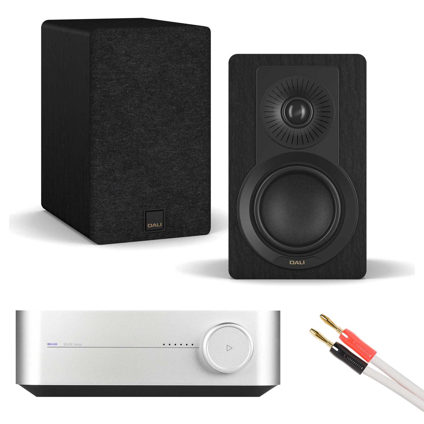 WiiM Amp Silver with Dali Kupid Black Ash