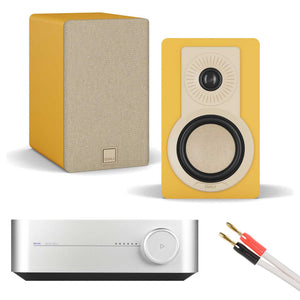 WiiM Amp Silver with Dali Kupid Golden Yellow