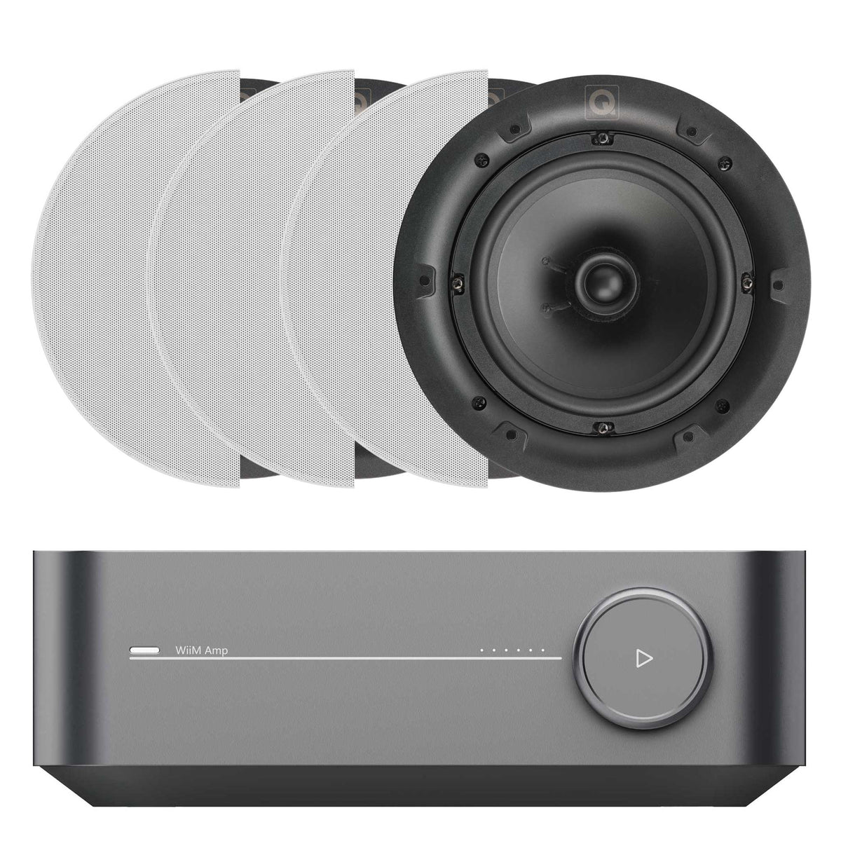 WiiM Amp In-Ceiling Set with 4 x Q Acoustics Qi65C