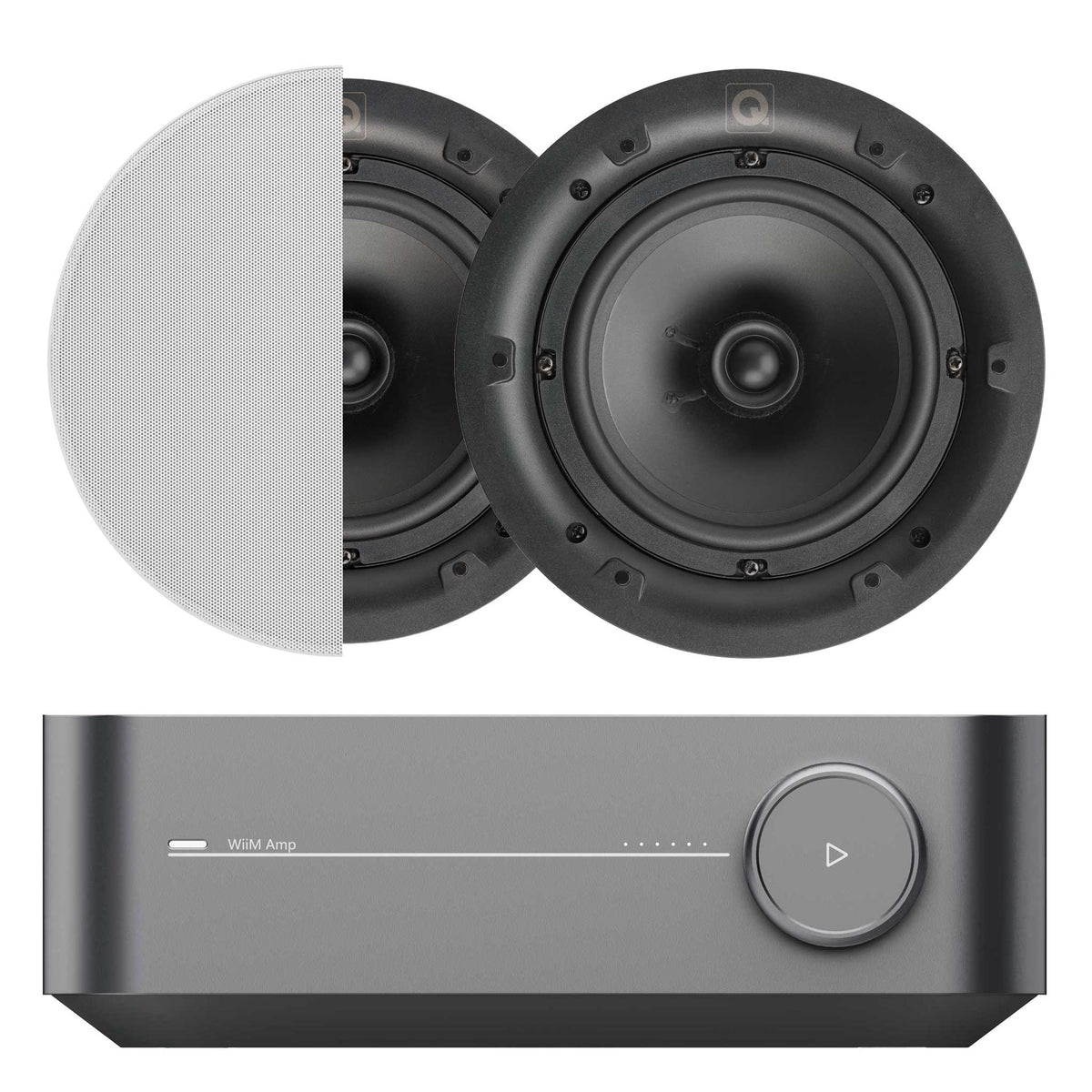 WiiM Amp In-Ceiling Set with Q Acoustics Qi65C Ceiling Speakers