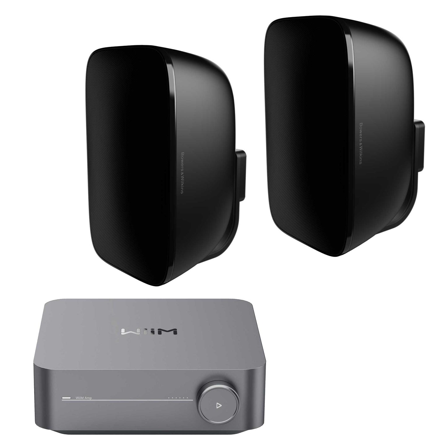 WiiM Amp Outdoor Set with Bowers & Wilkins AM1 Speakers