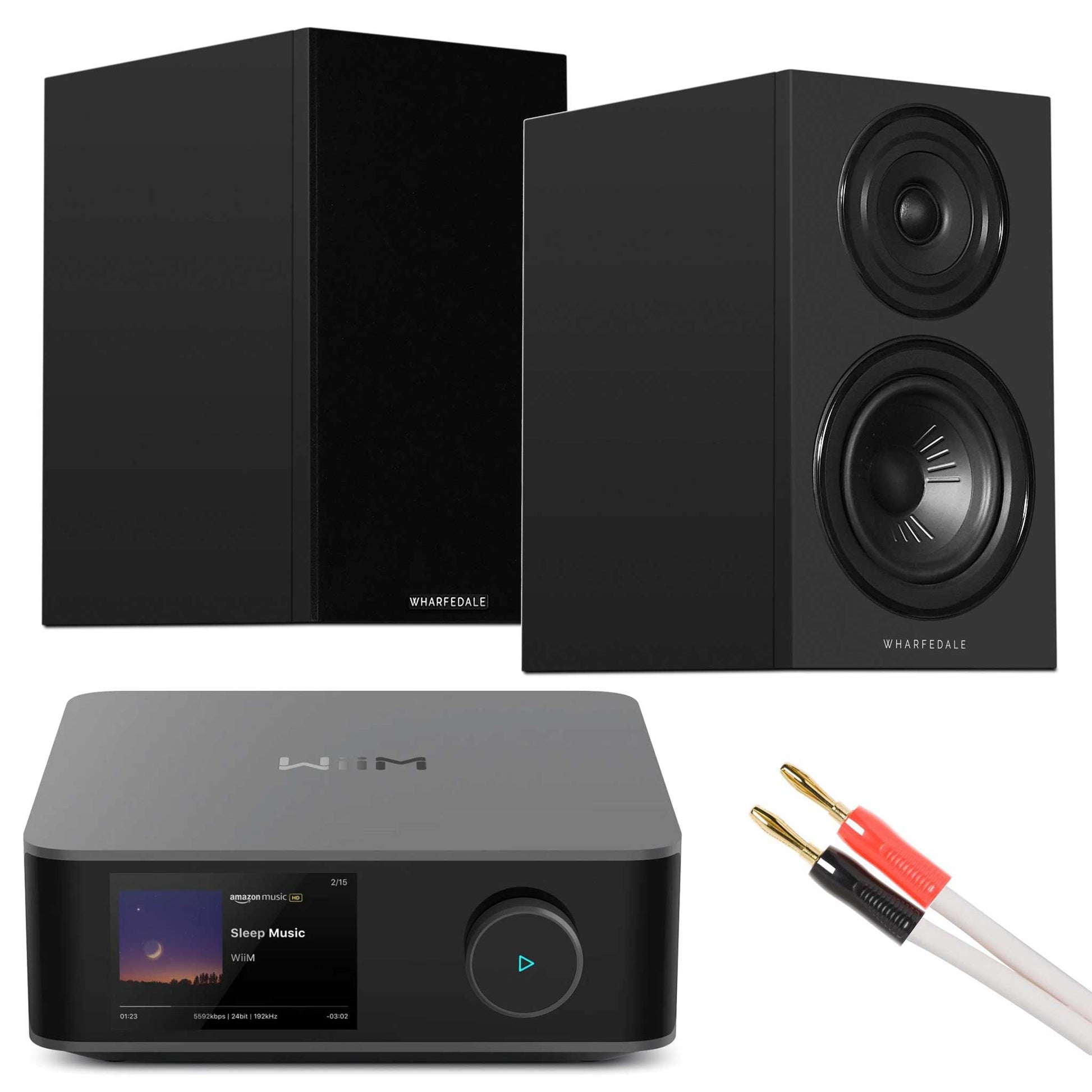 WiiM Amp Ultra Grey with Wharfedale Diamond 12.1i Black