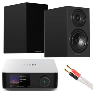 WiiM Amp Ultra Silver with Wharfedale Diamond 12.1i Black