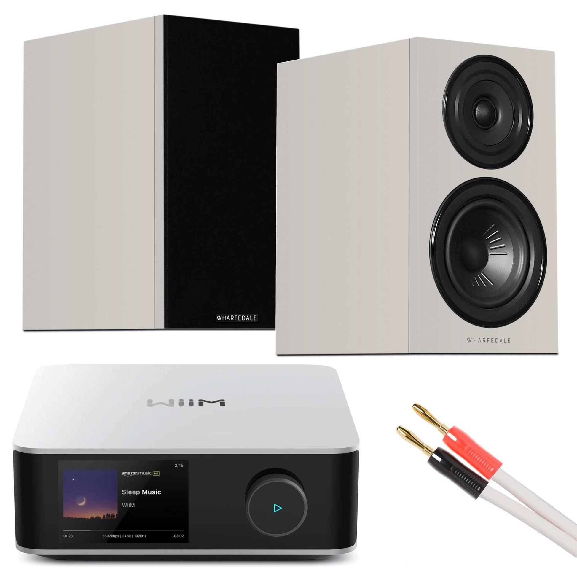 WiiM Amp Ultra Silver with Wharfedale Diamond 12.1i Grey