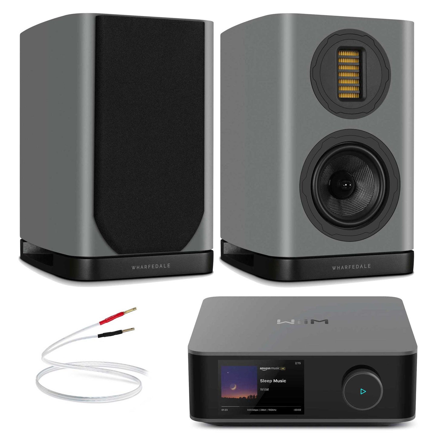 WiiM Amp Ultra Space Grey with Wharfedale EVO 5.1 Grey