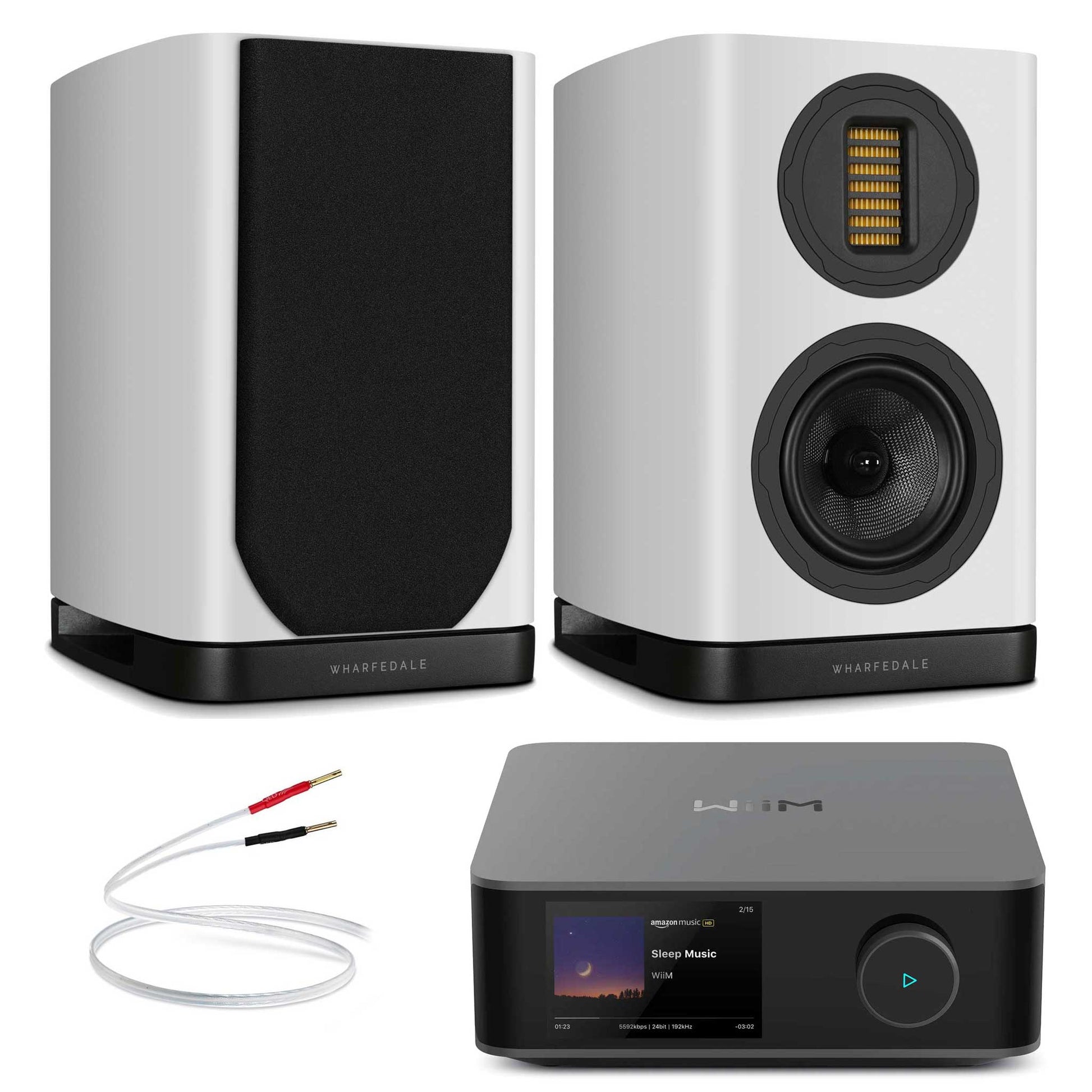 WiiM Amp Ultra Space Grey with Wharfedale EVO 5.1 White