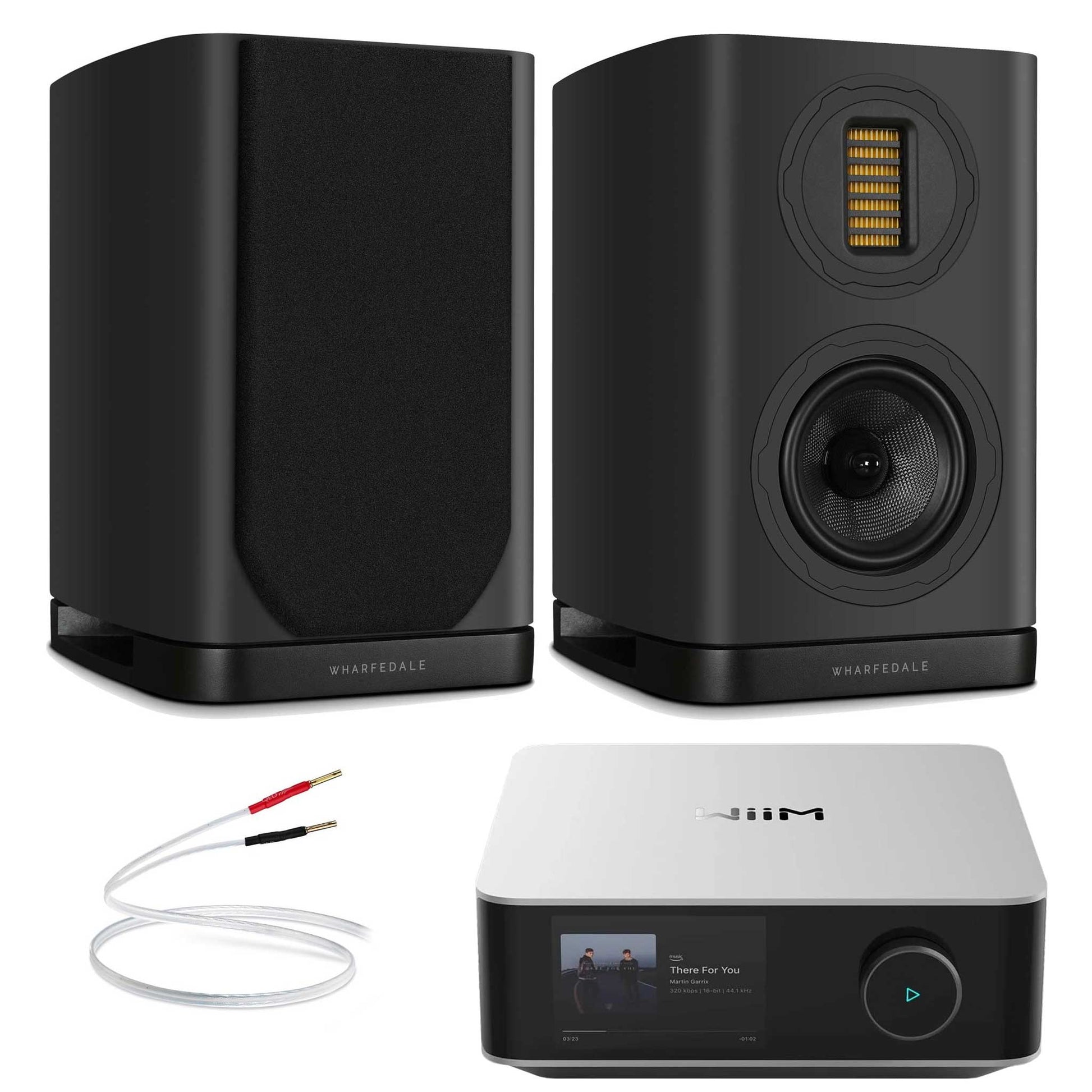 WiiM Amp Ultra Silver with Wharfedale EVO 5.1 Black