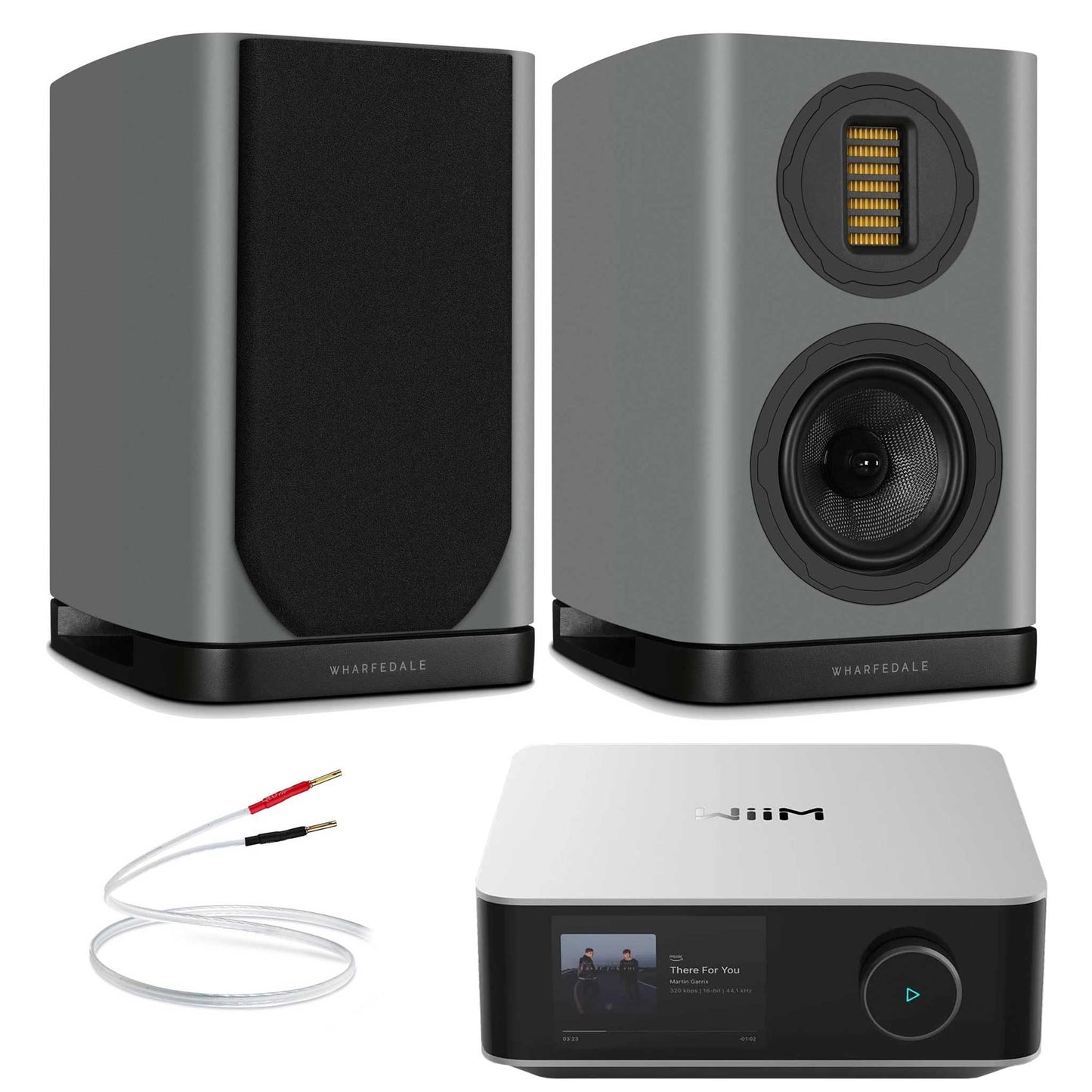 WiiM Amp Ultra Silver with Wharfedale EVO 5.1 Grey