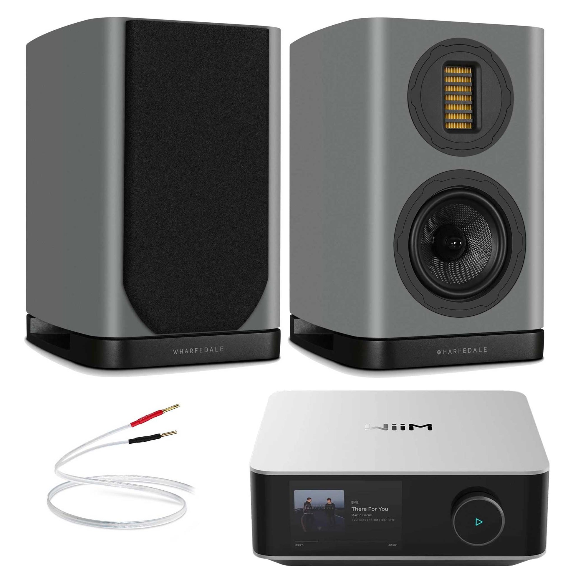 WiiM Amp Ultra Silver with Wharfedale EVO 5.1 Grey