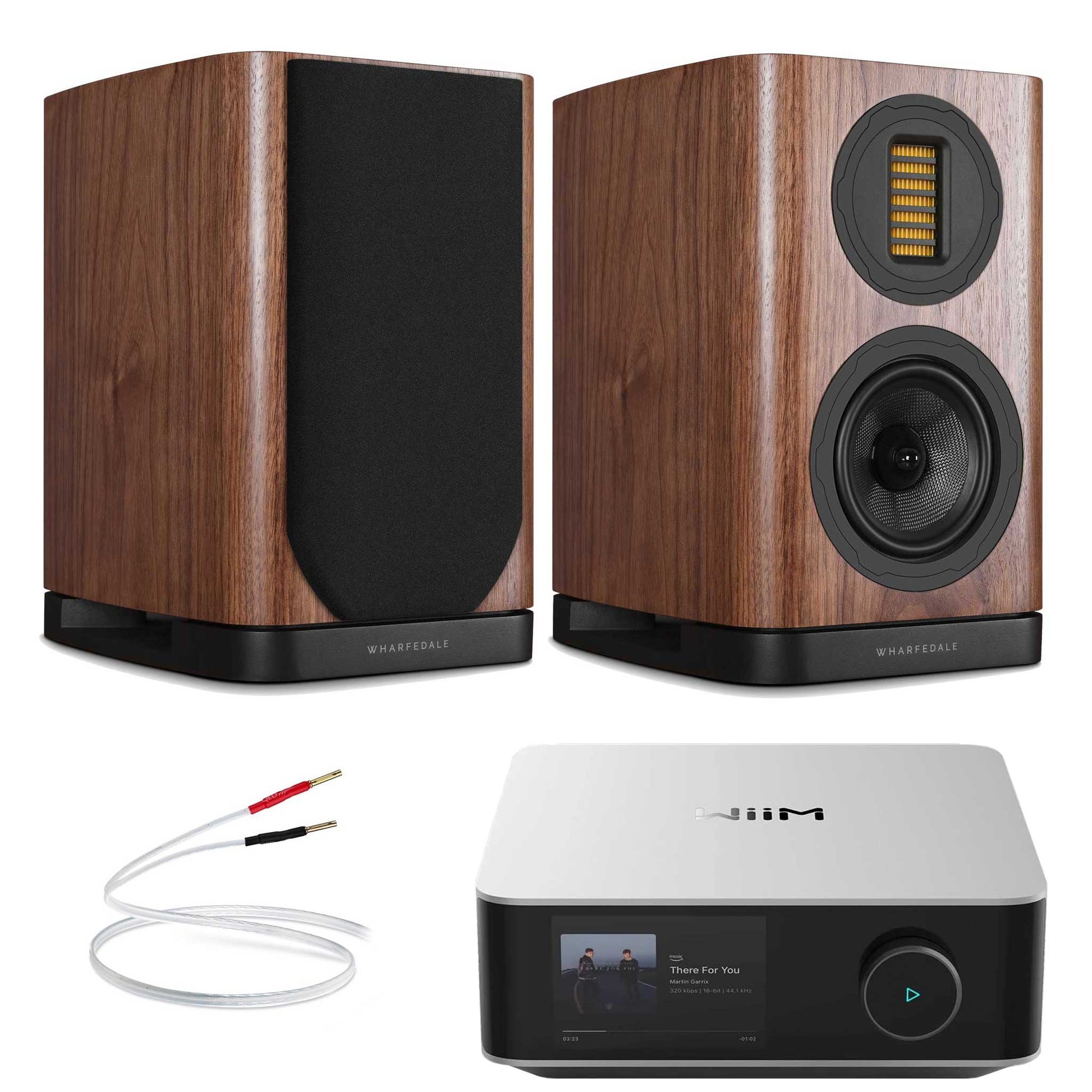 WiiM Amp Ultra Silver with Wharfedale EVO 5.1 Walnut