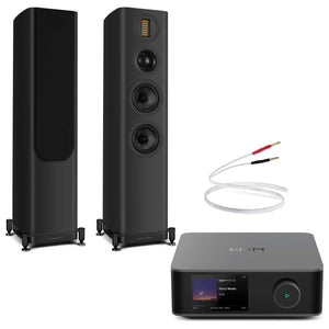WiiM Amp Ultra Space Grey with Wharfedale EVO 5.3 Black