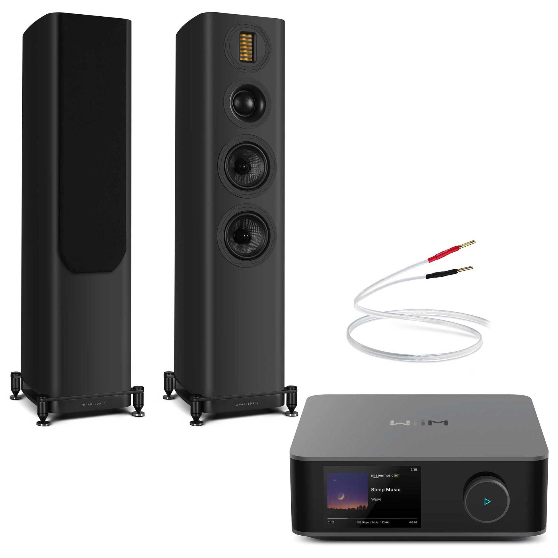 WiiM Amp Ultra Space Grey with Wharfedale EVO 5.3 Black