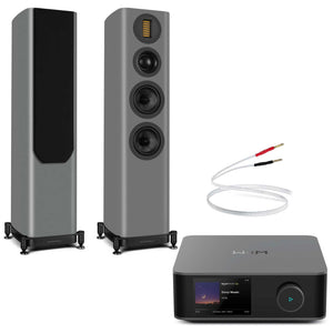 WiiM Amp Ultra Space Grey with Wharfedale EVO 5.3 Grey