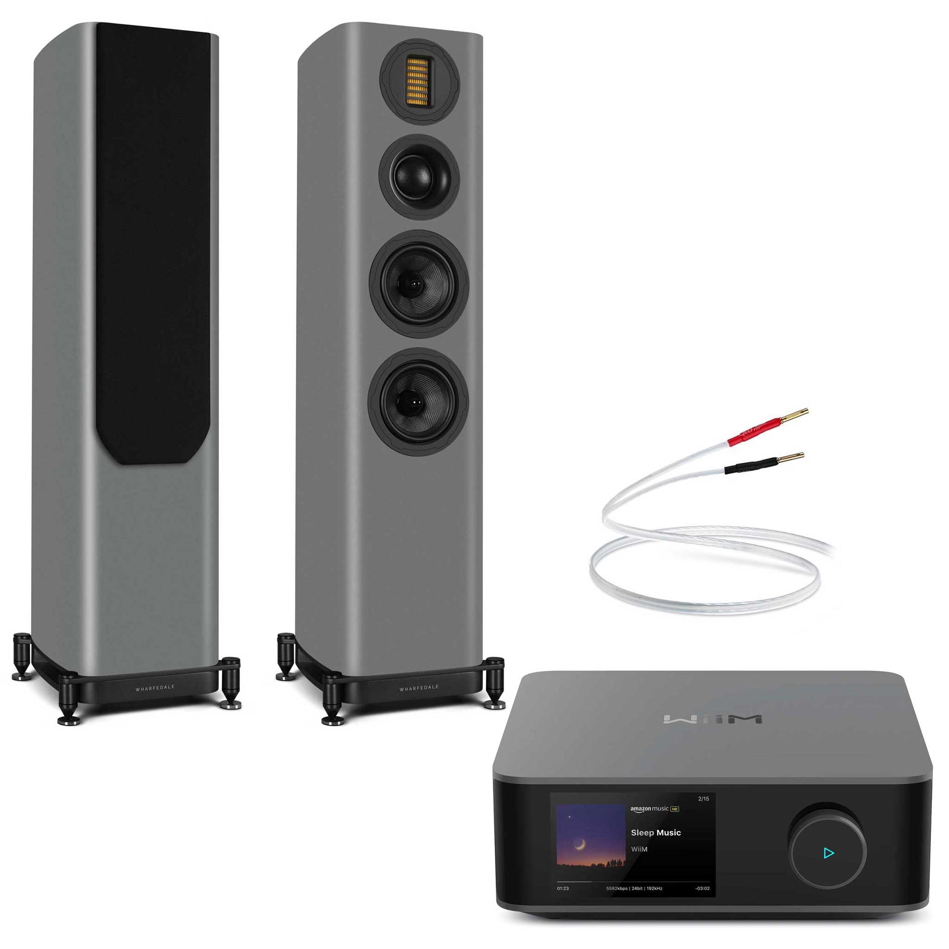 WiiM Amp Ultra Space Grey with Wharfedale EVO 5.3 Grey