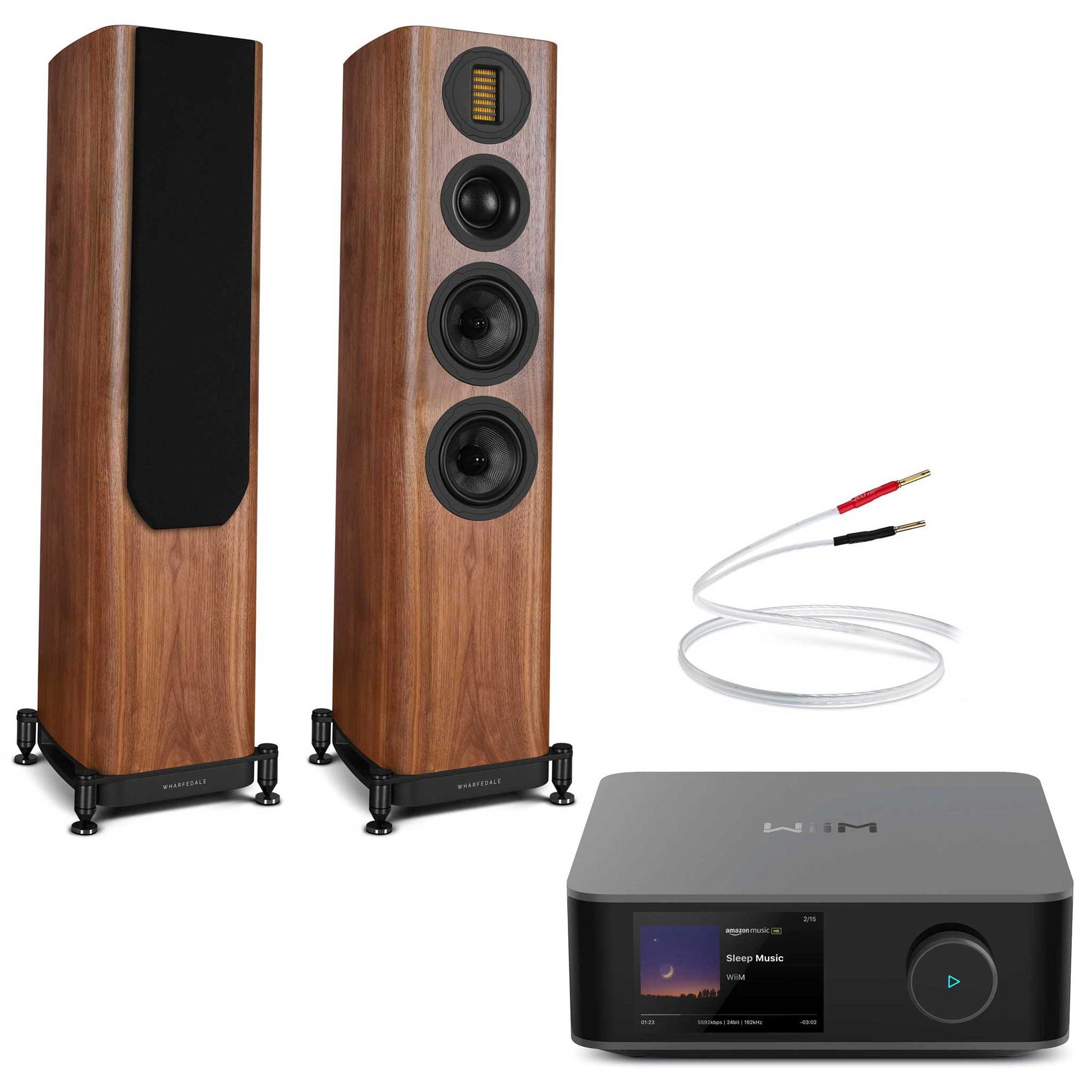 WiiM Amp Ultra Space Grey with Wharfedale EVO 5.3 Walnut