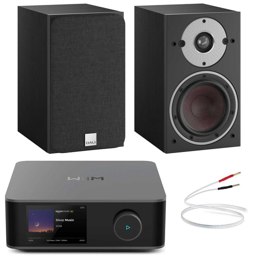 WiiM Amp Ultra Space Grey with Dali Oberon 1 Black Ash
