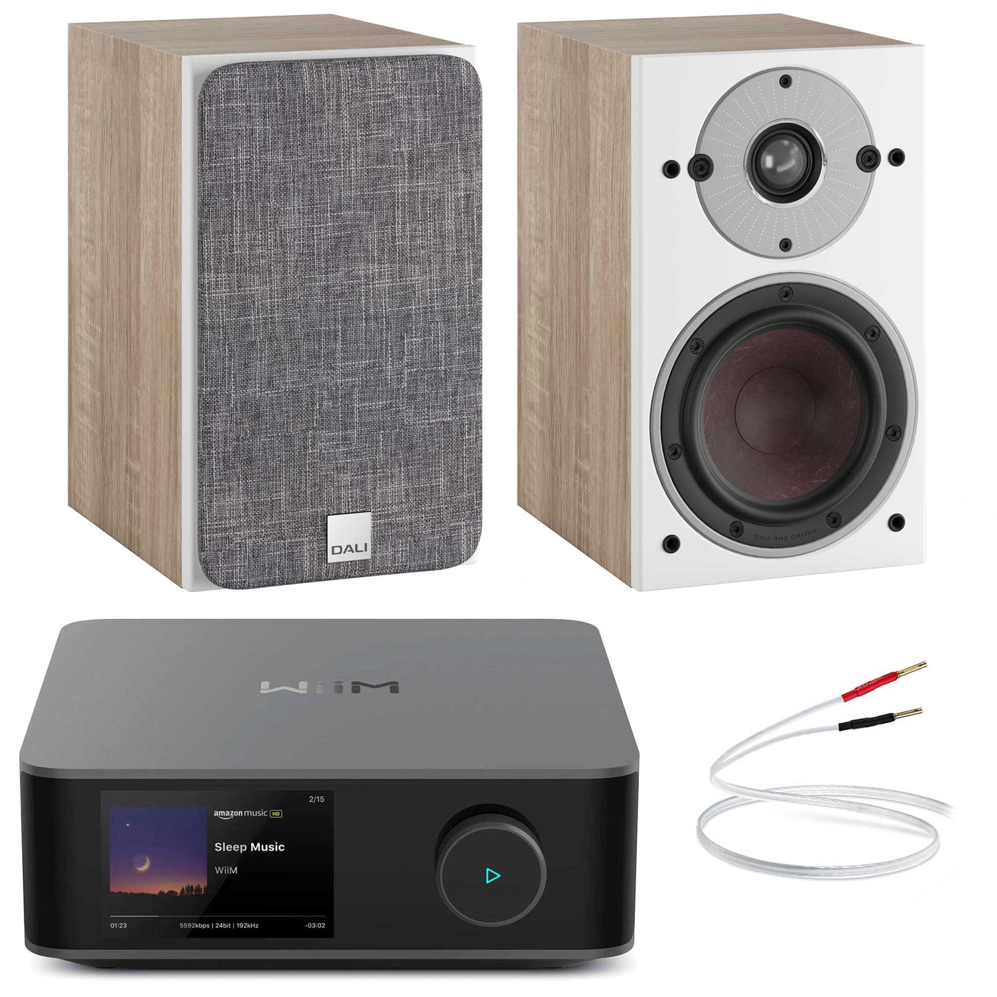 WiiM Amp Ultra Space Grey with Dali Oberon 1 Light Oak