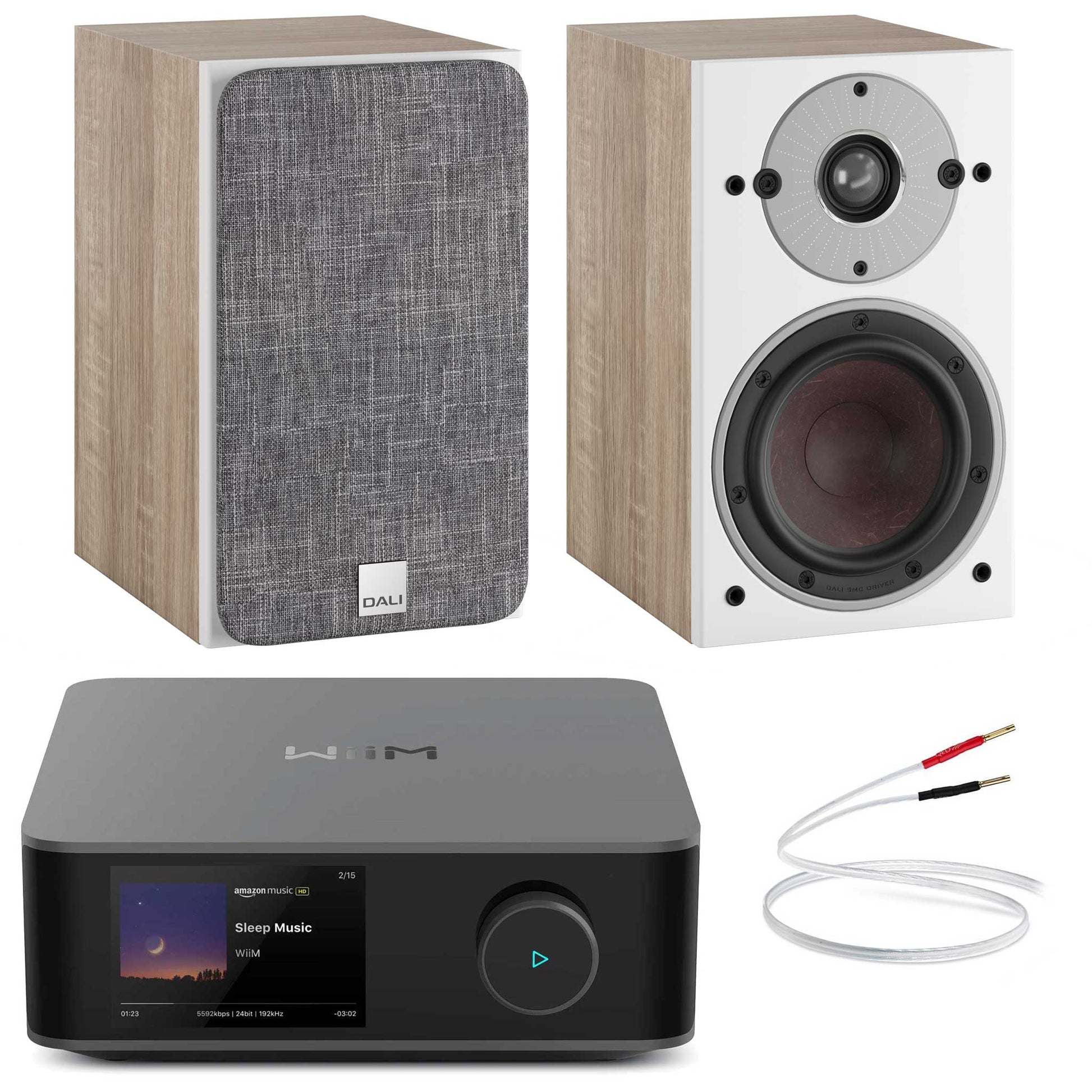 WiiM Amp Ultra Space Grey with Dali Oberon 1 Light Oak
