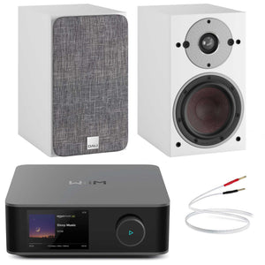 WiiM Amp Ultra Space Grey with Dali Oberon 1 White