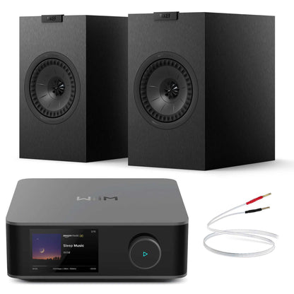 WiiM Amp Ultra Space Grey with KEF Q1 Meta Satin Black