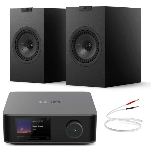 WiiM Amp Ultra Space Grey with KEF Q1 Meta Satin Black