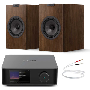 WiiM Amp Ultra Space Grey with KEF Q1 Meta Walnut