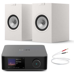 WiiM Amp Ultra Space Grey with KEF Q1 Meta Satin White
