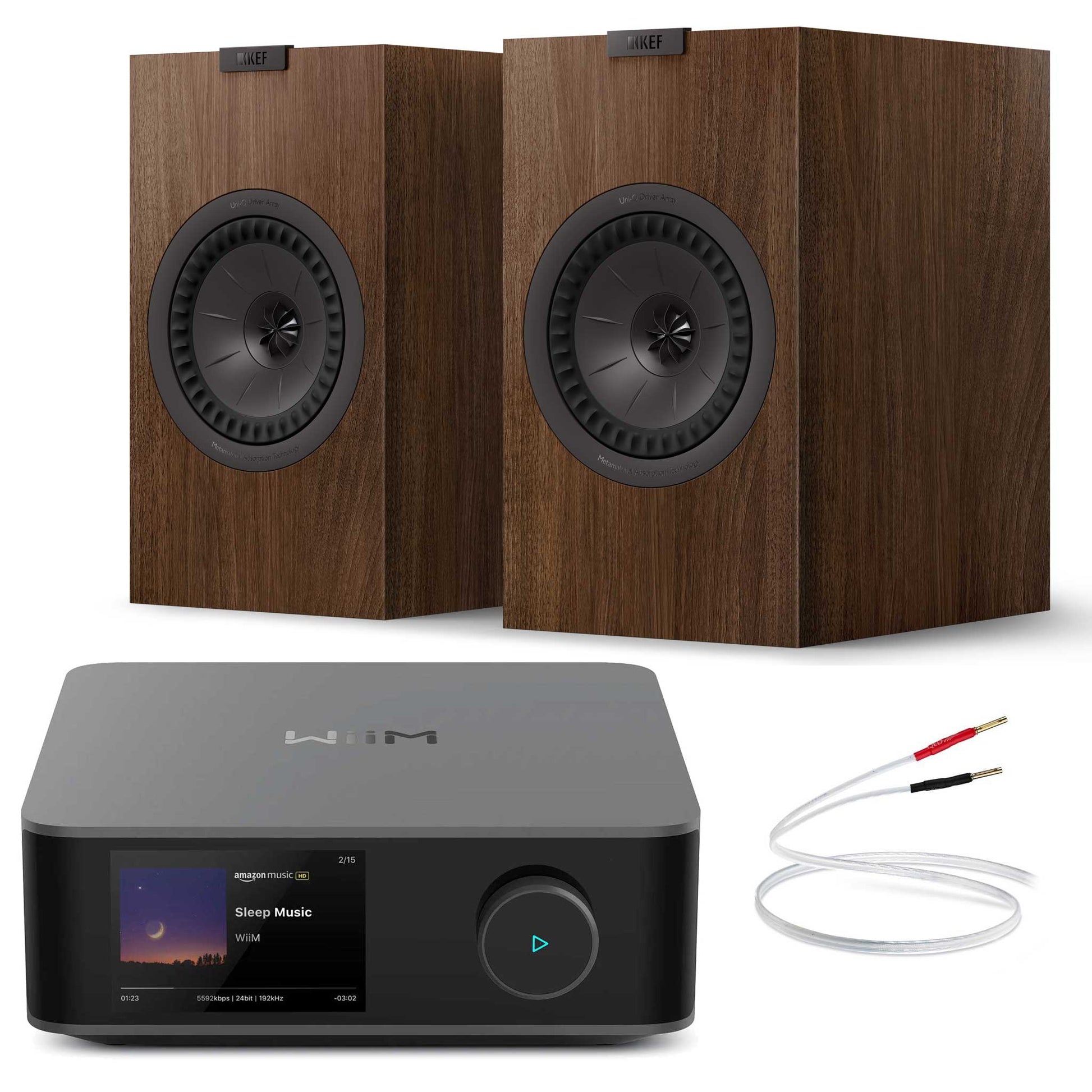 WiiM Amp Ultra Space Grey with KEF Q3 Meta Walnut