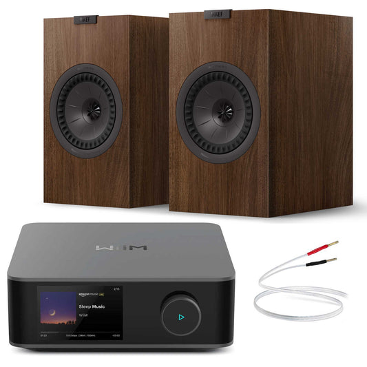 WiiM Amp Ultra Space Grey with KEF Q3 Meta Walnut