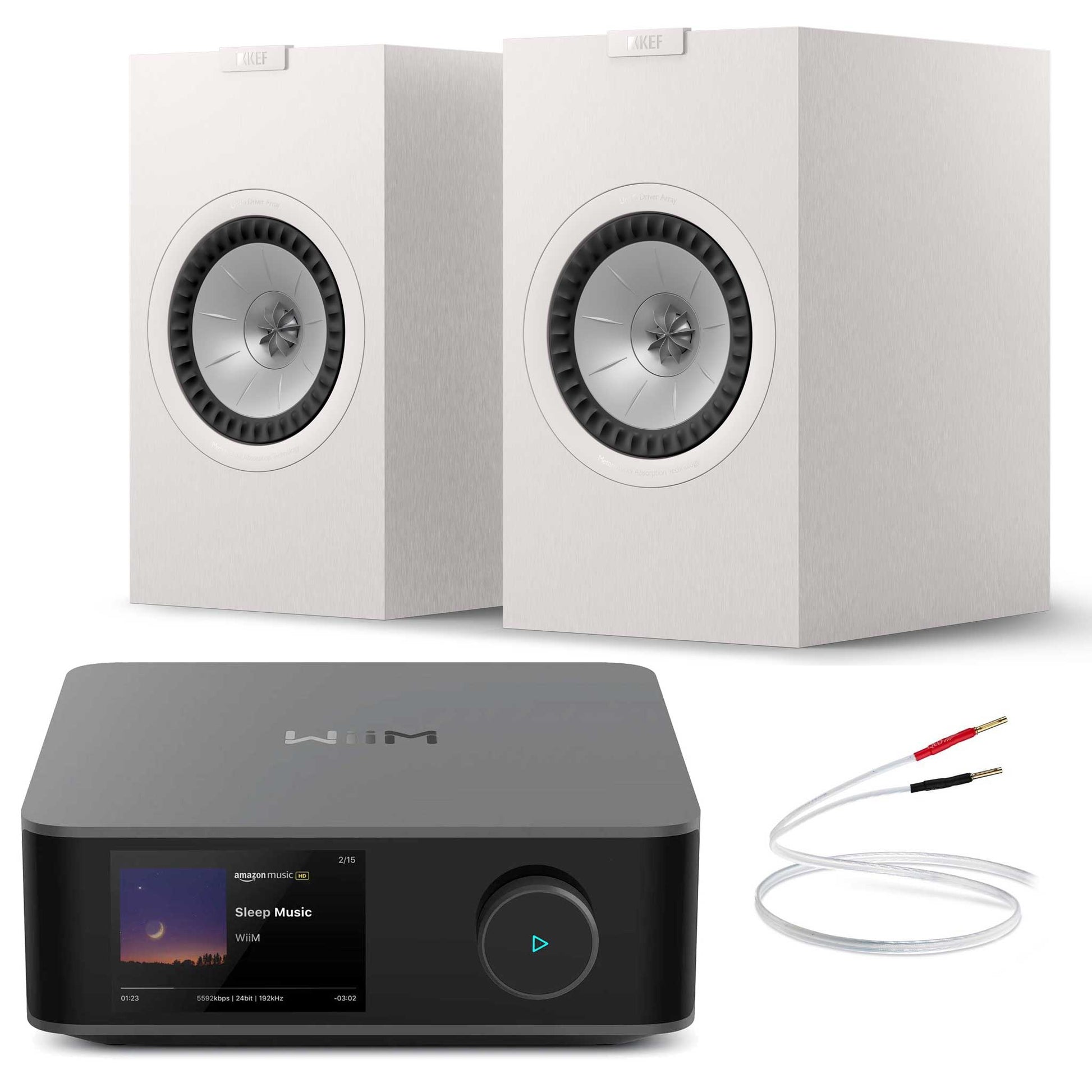 WiiM Amp Ultra Space Grey with KEF Q3 Meta Satin White