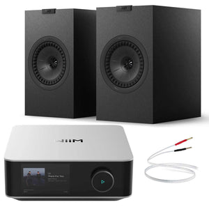 WiiM Amp Ultra Silver with KEF Q3 Meta Satin Black