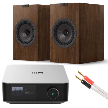 WiiM Amp Ultra Silver with KEF Q3 Meta Walnut